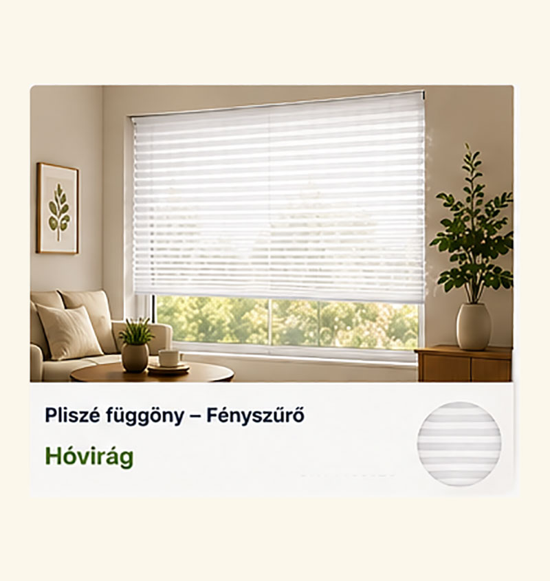 Pliszé függöny – Fényszűrő – Hóvirág
