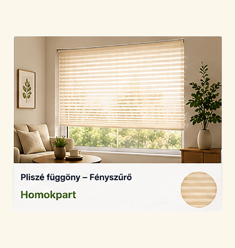 Pliszé függöny – Fényszűrő – Homokpart