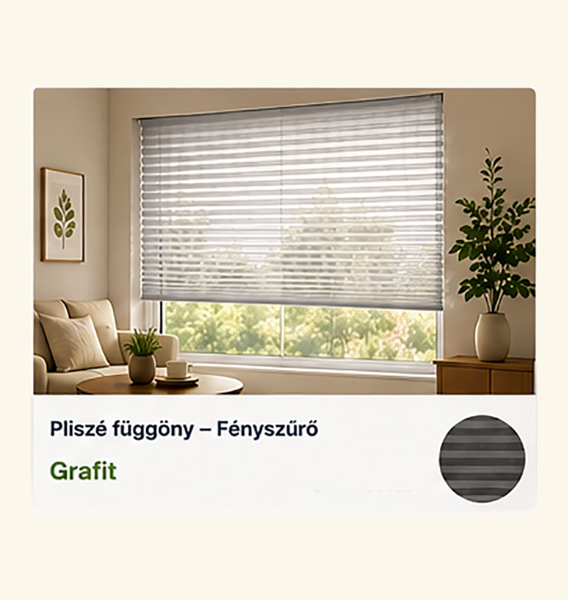 Pliszé függöny – Fényszűrő – Grafit