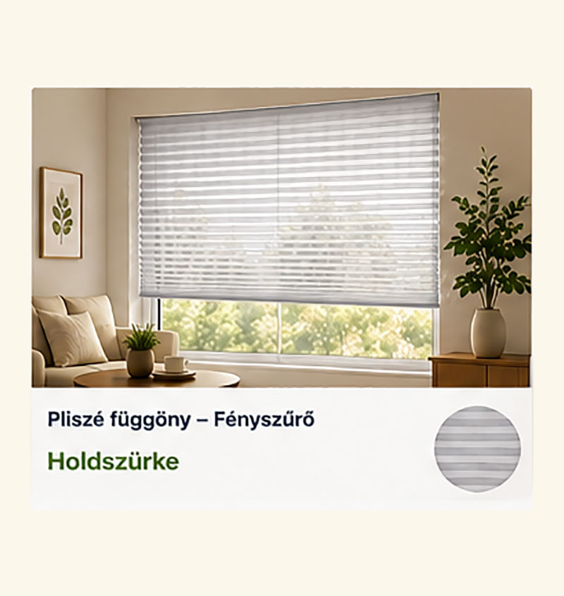 Pliszé függöny – Fényszűrő – Holdszürke