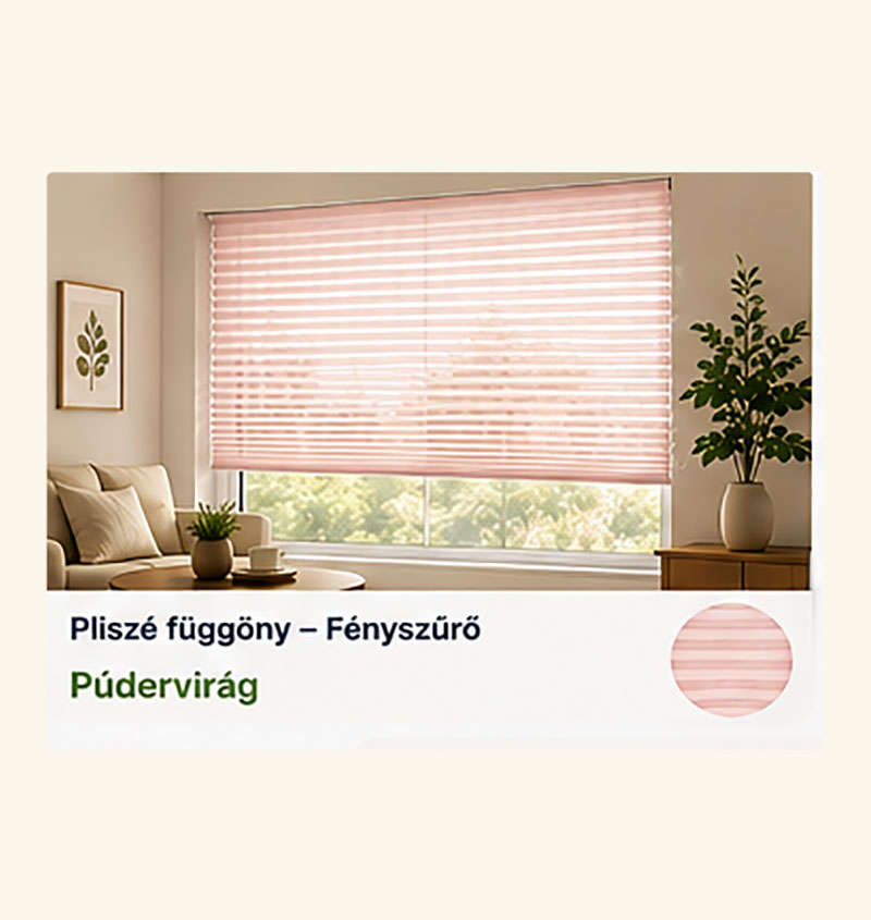 Pliszé függöny – Fényszűrő – Púdervirág