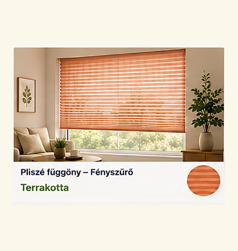 Pliszé függöny – Fényszűrő – Terrakotta