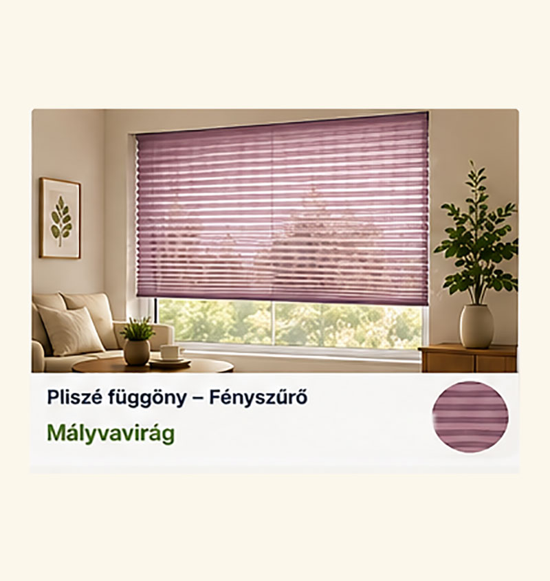 Pliszé függöny – Fényszűrő – Mályvavirág