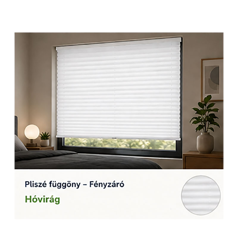 Pliszé függöny – Fényzáró – Hóvirág