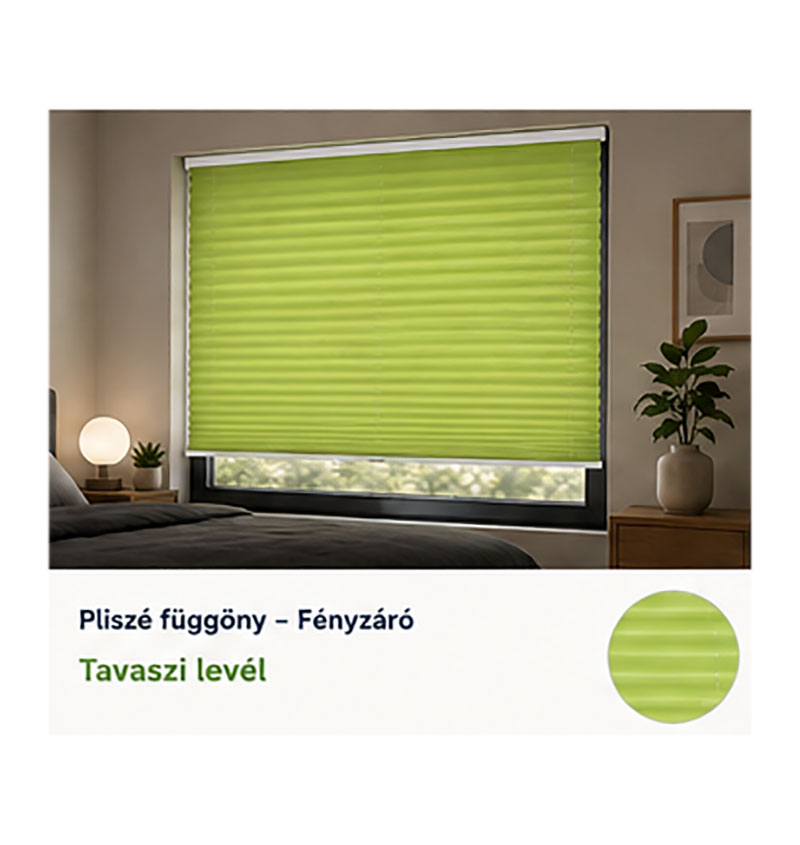 Pliszé függöny – Fényzáró – Tavaszi levél