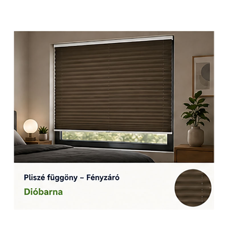 Pliszé függöny – Fényzáró – Dióbarna