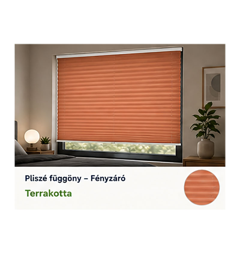 Pliszé függöny – Fényzáró – Terrakotta